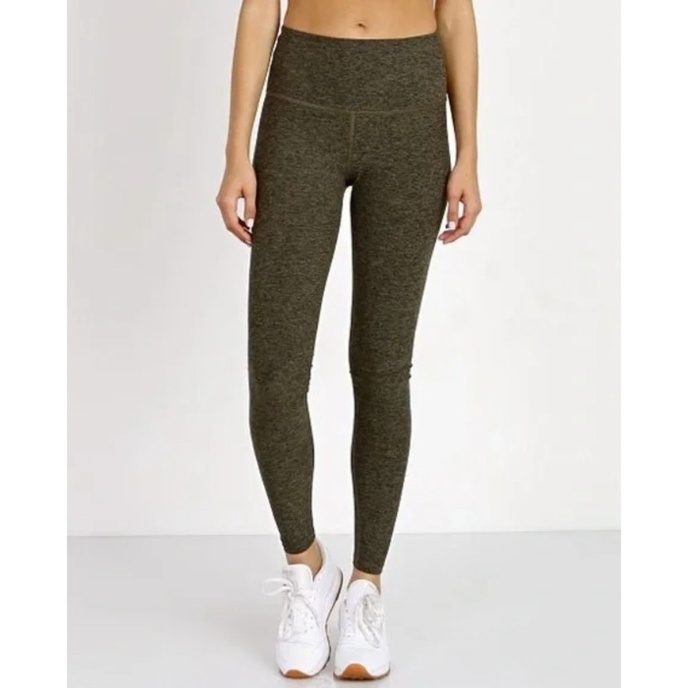 Beyond Yoga Womens High Waisted Space Dye Leggings Aviator Green Heathered Small